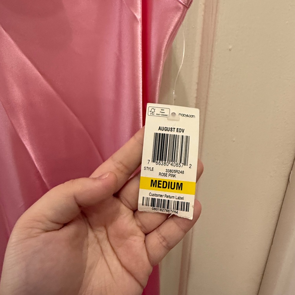 Morgan Taylor Pink Satin Ruffle Nightgown Maxi Slip Dress Womens Medium - Picture 4 of 8